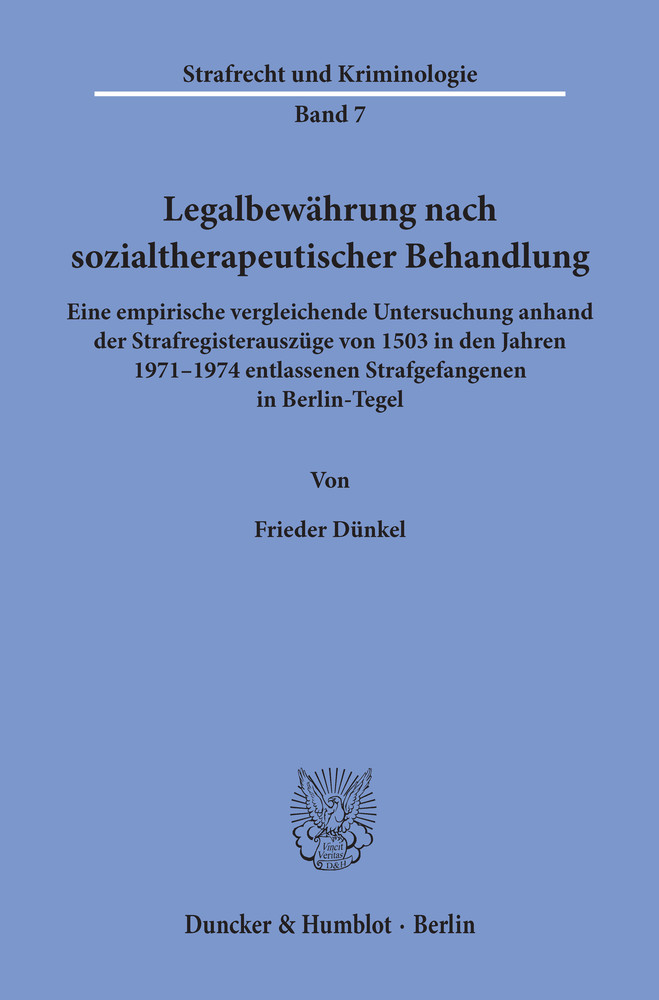 Legalbewährung nach sozialtherapeutischer Behandlung. main product photo