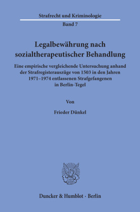 Legalbewährung nach sozialtherapeutischer Behandlung.