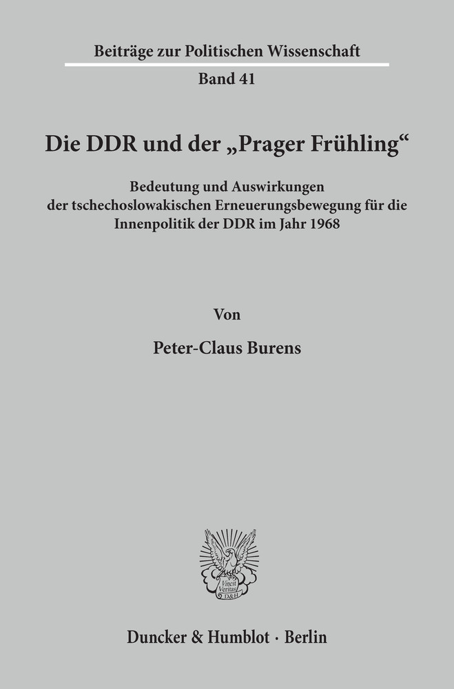 Die DDR und der »Prager Frühling«. main product photo