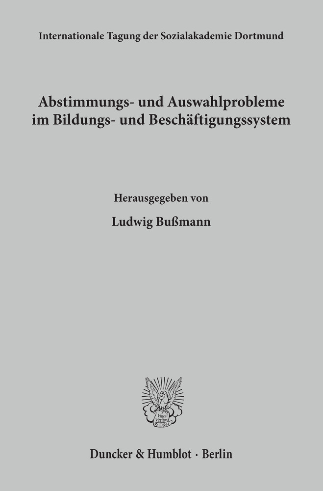 Abstimmungs- und Auswahlprobleme im Bildungs- und Beschäftigungssystem. main product photo