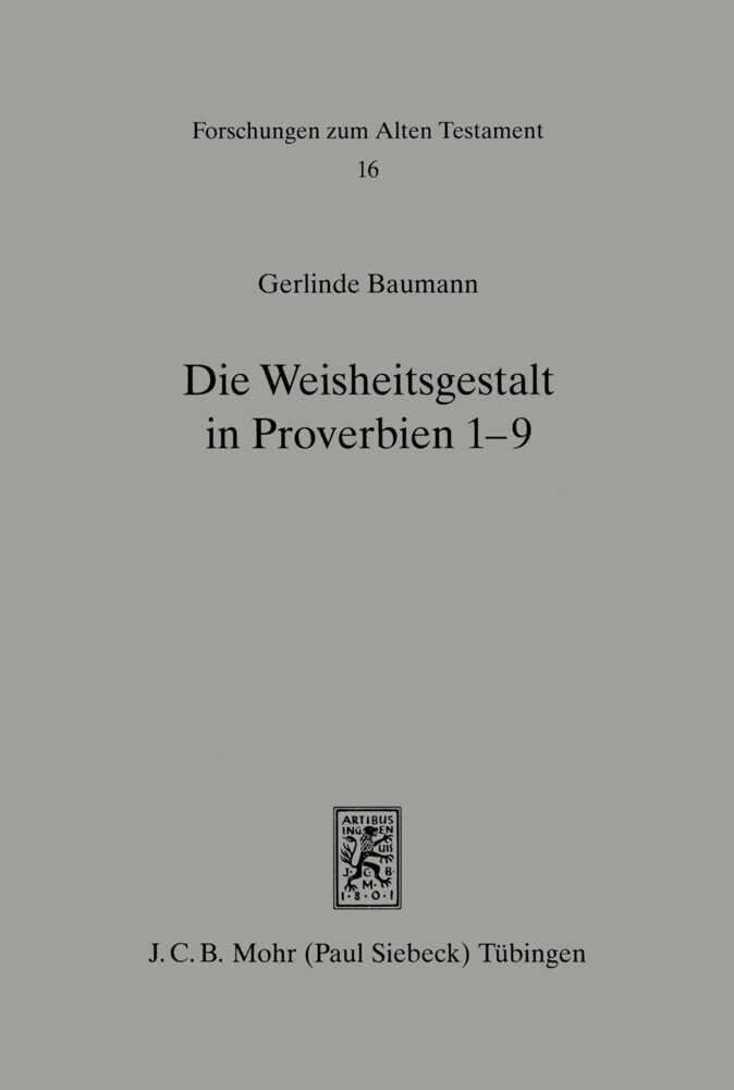 Die Weisheitsgestalt in Proverbien 1-9 main product photo