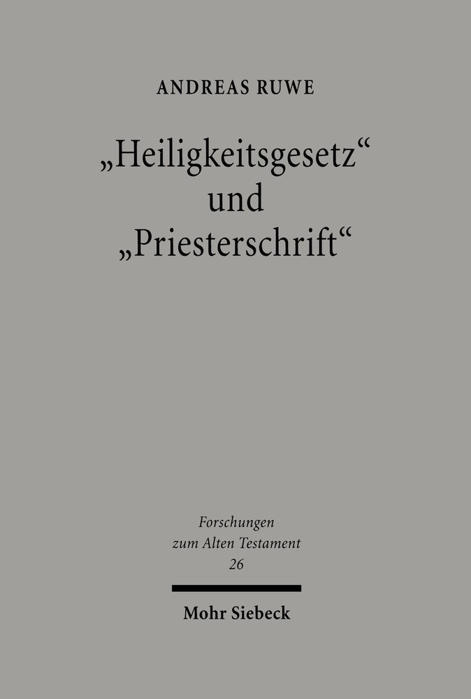 'Heiligkeitsgesetz' und 'Priesterschrift' main product photo