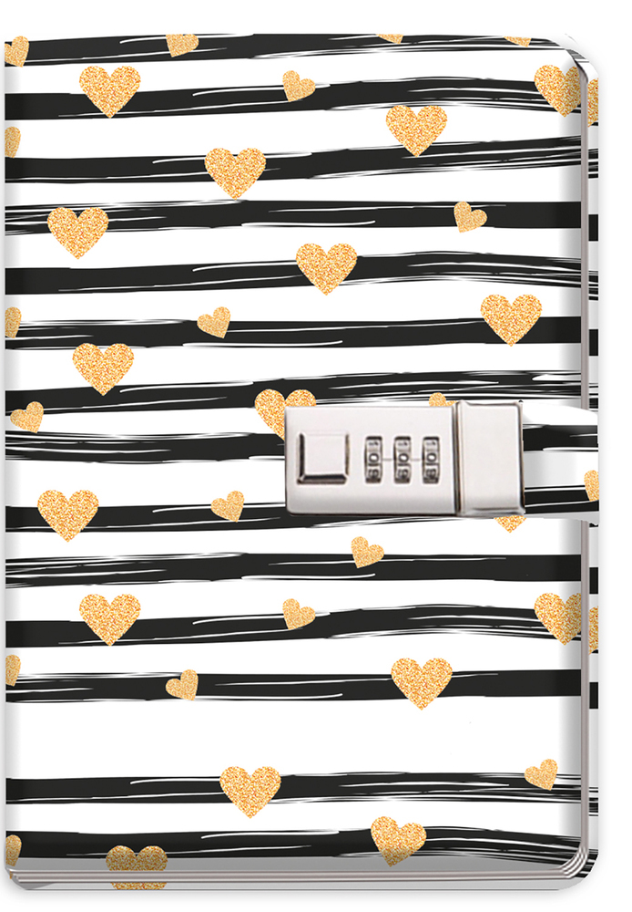 Trötsch Tagebuch mit Zahlenschloss Goldheart main product photo