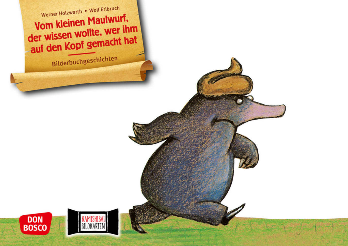 Vom kleinen Maulwurf, der wissen wollte, wer ihm auf den Kopf gemacht hat. Kamishibai Bildkartenset main product photo