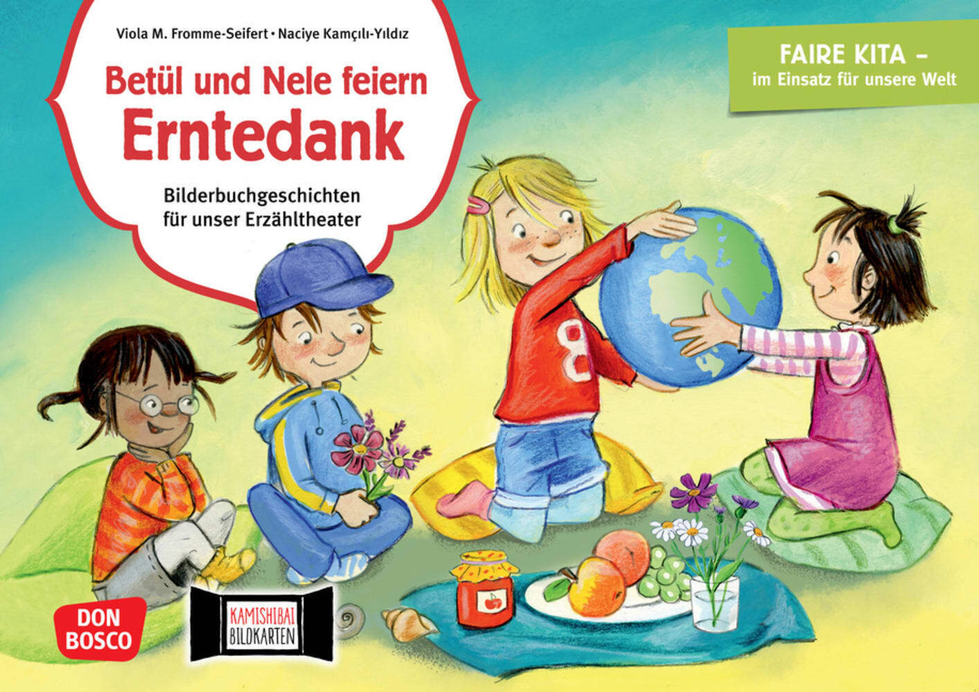 Betül und Nele feiern Erntedank. Kamishibai Bildkartenset. main product photo