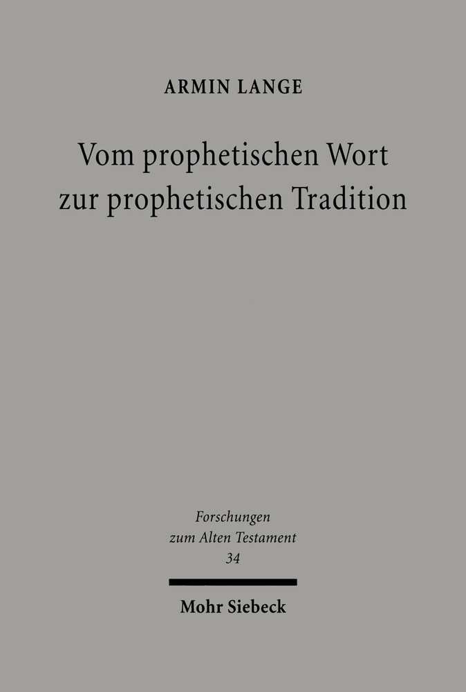 Vom prophetischen Wort zur prophetischen Tradition main product photo