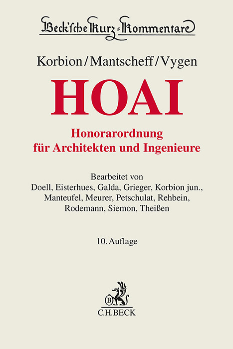 Honorarordnung für Architekten und Ingenieure (HOAI) main product photo