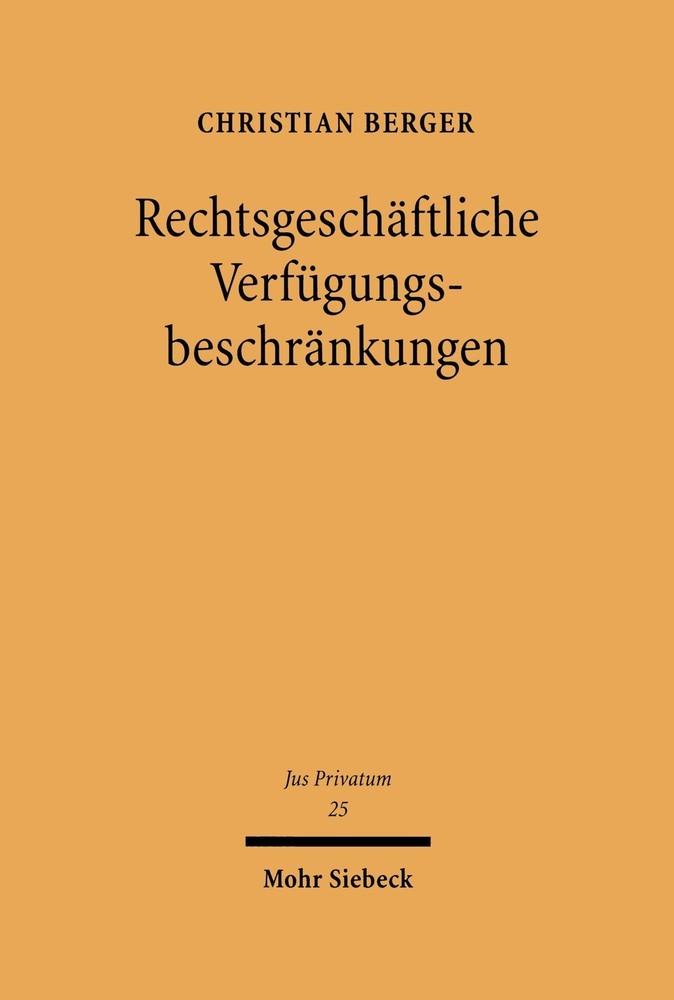 Rechtsgeschäftliche Verfügungsbeschränkungen main product photo