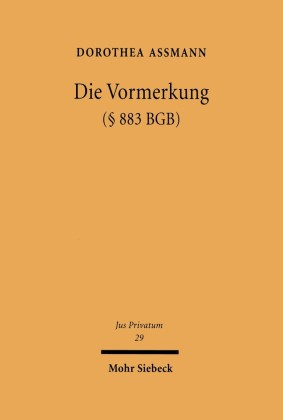 Die Vormerkung ( 883 BGB)