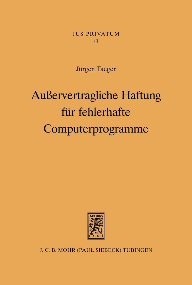 Außervertragliche Haftung für fehlerhafte Computerprogramme main product photo