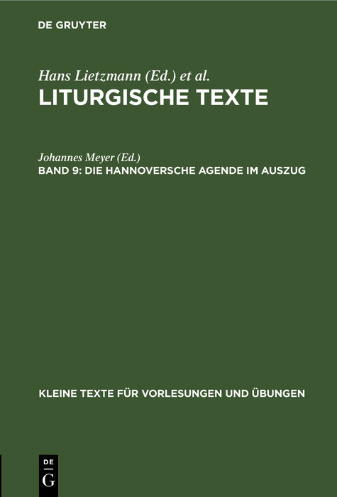 Die Hannoversche Agende im Auszug main product photo