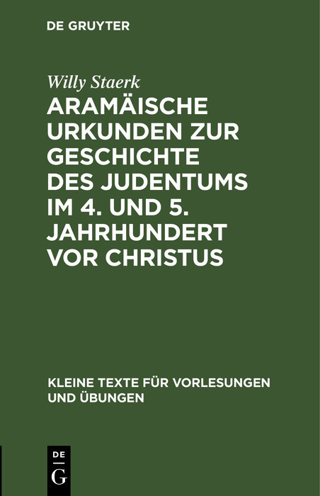 Aramäische Urkunden zur Geschichte des Judentums im 4. und 5. Jahrhundert vor Christus main product photo