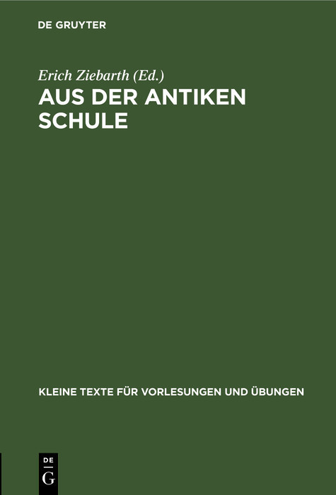 Aus der antiken Schule main product photo