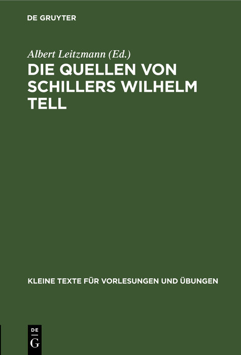 Die Quellen von Schillers Wilhelm Tell main product photo