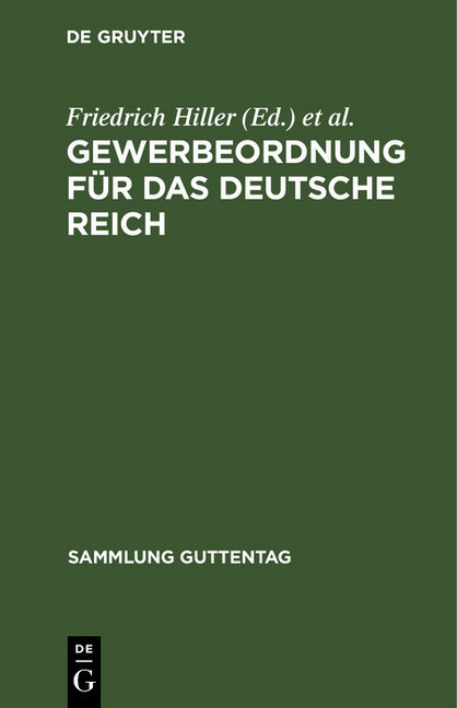 Gewerbeordnung für das Deutsche Reich main product photo