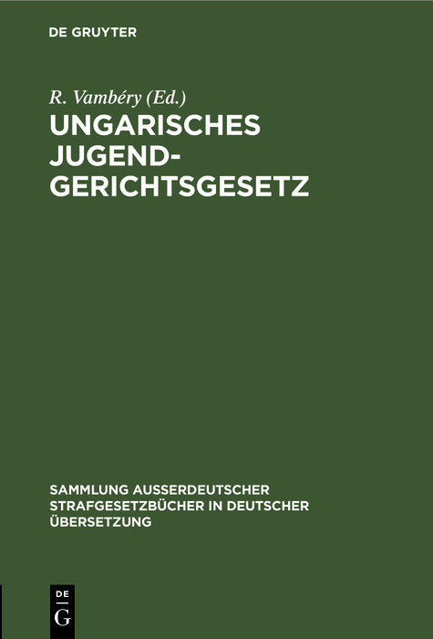Ungarisches Jugendgerichtsgesetz main product photo
