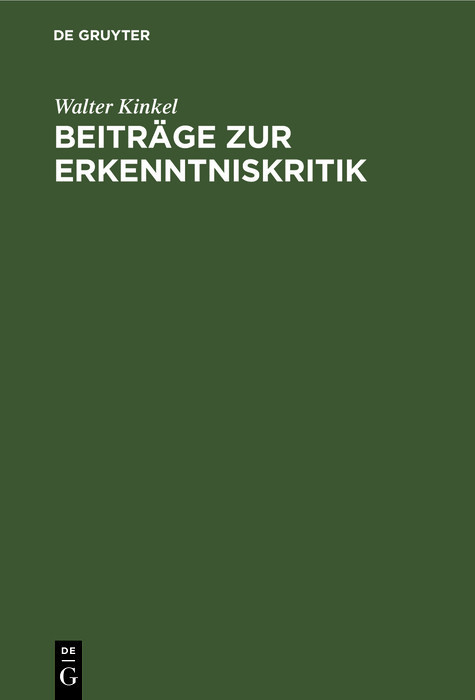 Beiträge zur Erkenntniskritik main product photo