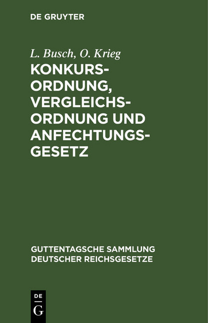 Konkursordnung, Vergleichsordnung und Anfechtungsgesetz main product photo