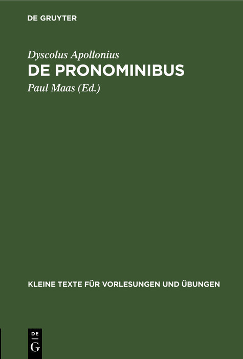 De Pronominibus main product photo