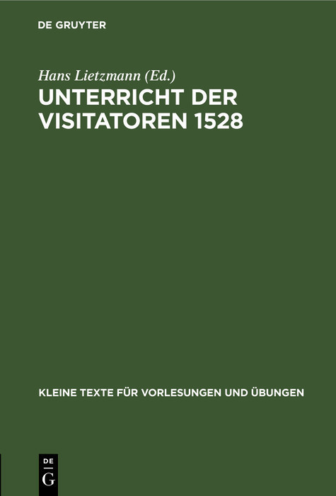 Unterricht der Visitatoren 1528 main product photo
