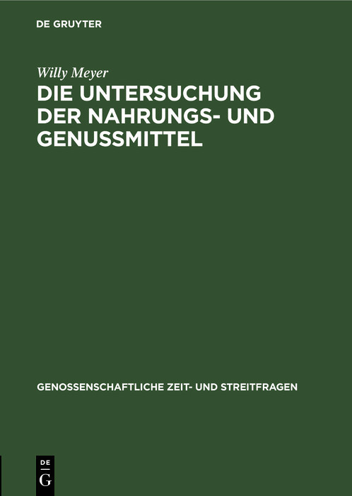 Die Untersuchung der Nahrungs- und Genussmittel main product photo