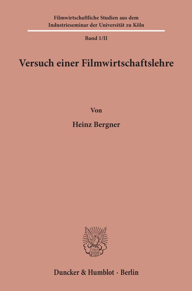 Versuch einer Filmwirtschaftslehre. main product photo