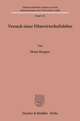 Versuch einer Filmwirtschaftslehre.