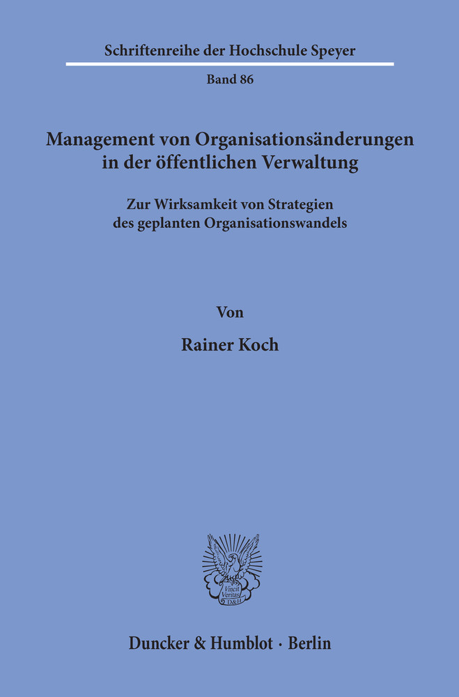 Management von Organisationsänderungen in der öffentlichen Verwaltung. main product photo