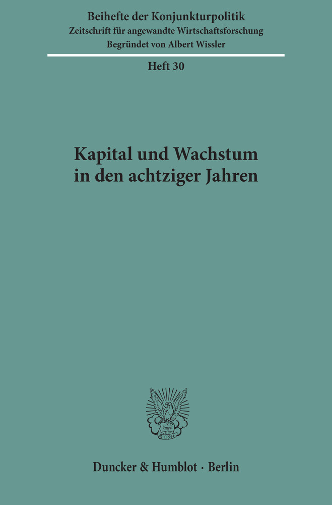 Kapital und Wachstum in den achtziger Jahren. main product photo