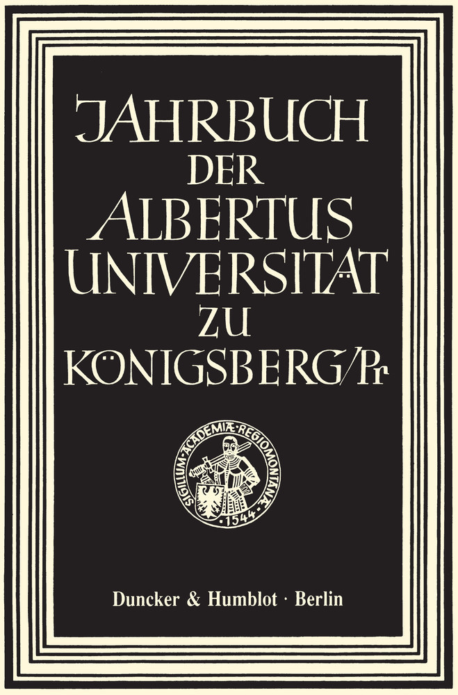 Jahrbuch der Albertus-Universität zu Königsberg/Pr. main product photo