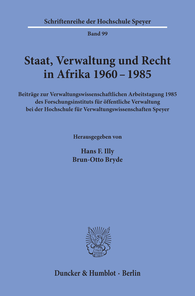 Staat, Verwaltung und Recht in Afrika 1960 - 1985. main product photo