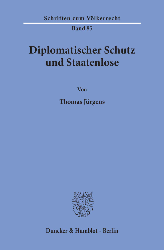 Diplomatischer Schutz und Staatenlose. main product photo