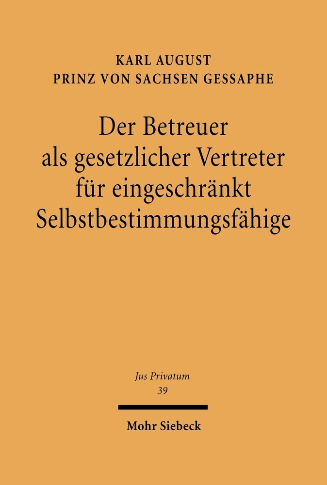 Der Betreuer als gesetzlicher Vertreter für eingeschränkt Selbstbestimmungsfähige main product photo