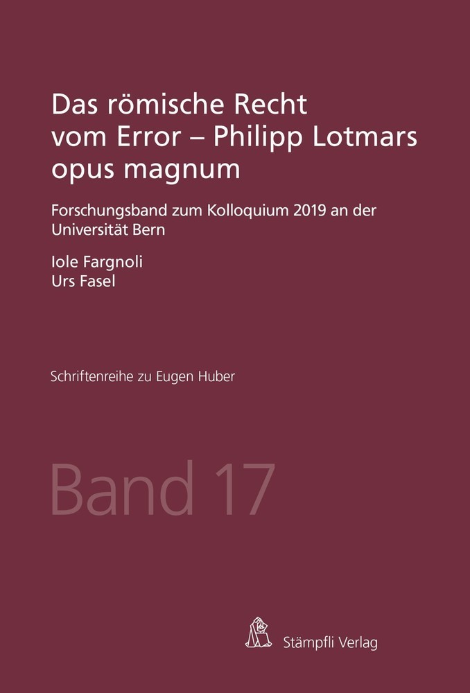 Das römische Recht vom Error - Philipp Lotmars opus magnum main product photo