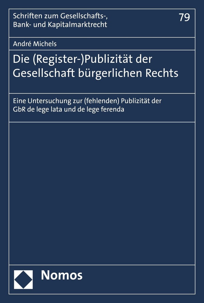 Die (Register-)Publizität der Gesellschaft bürgerlichen Rechts main product photo