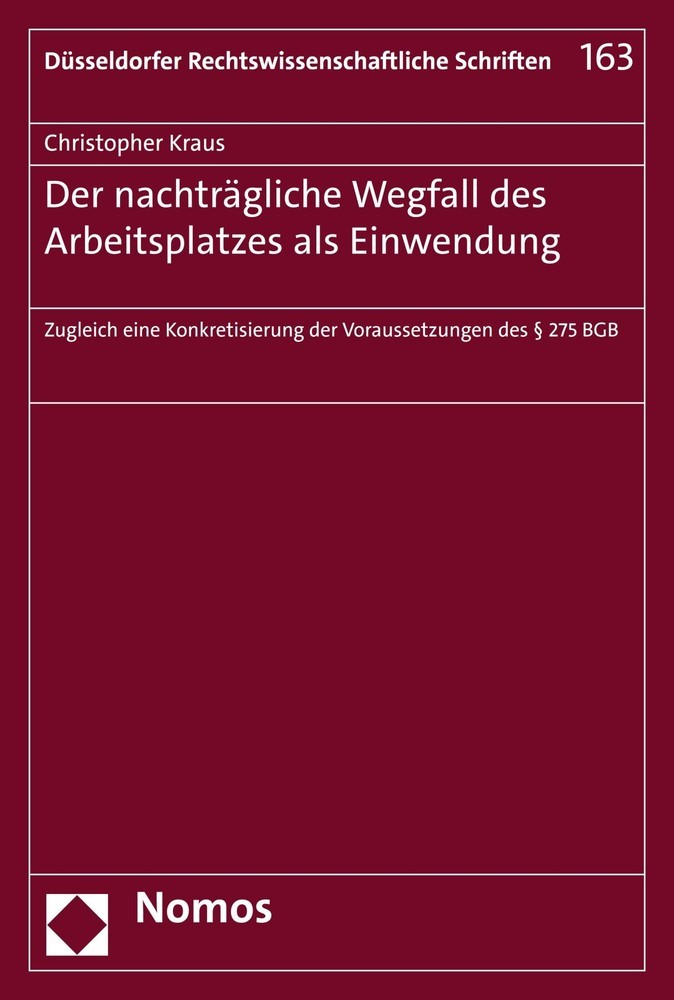 Der nachträgliche Wegfall des Arbeitsplatzes als Einwendung main product photo