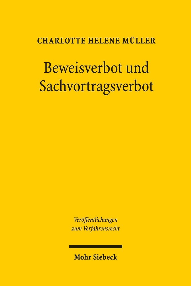 Beweisverbot und Sachvortragsverbot main product photo