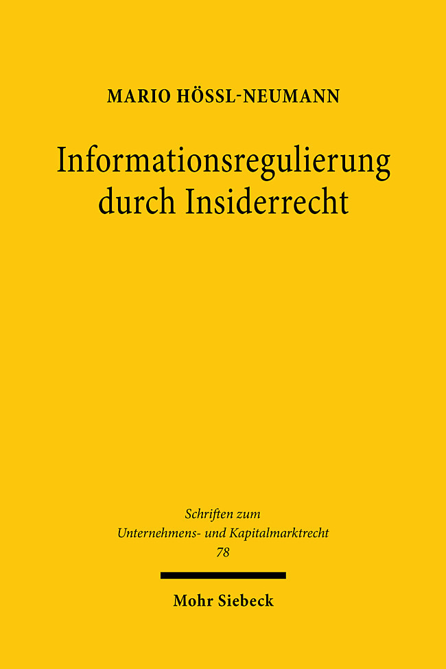 Informationsregulierung durch Insiderrecht main product photo