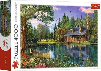 Idyllische Hütte am See (Puzzle)