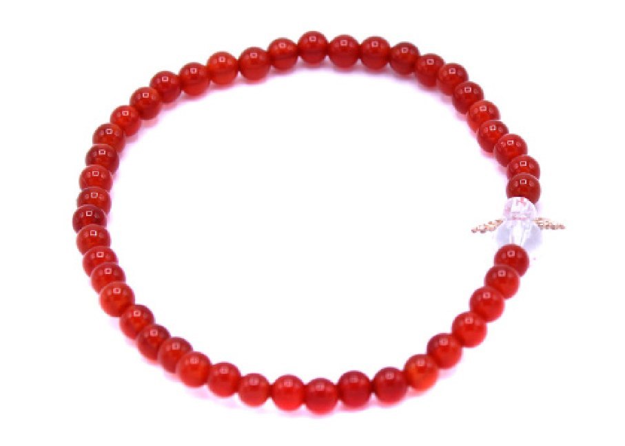 Edelsteinarmband Kinder Schutzengel, Achat rot main product photo