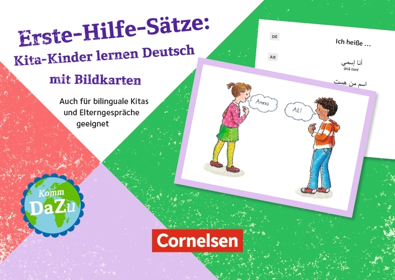 Erste-Hilfe-Sätze: Kita-Kinder lernen Deutsch mit Bildkarten main product photo