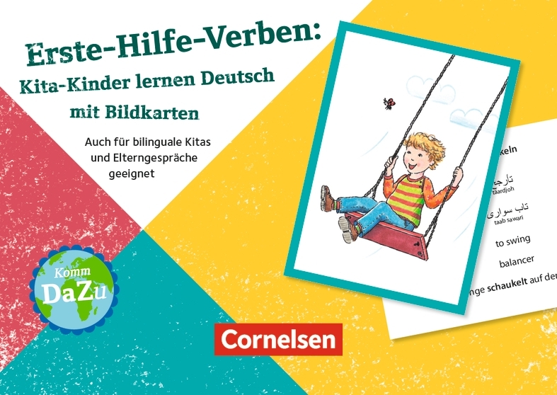 Erste-Hilfe-Verben: Kita-Kinder lernen Deutsch mit Bildkarten main product photo