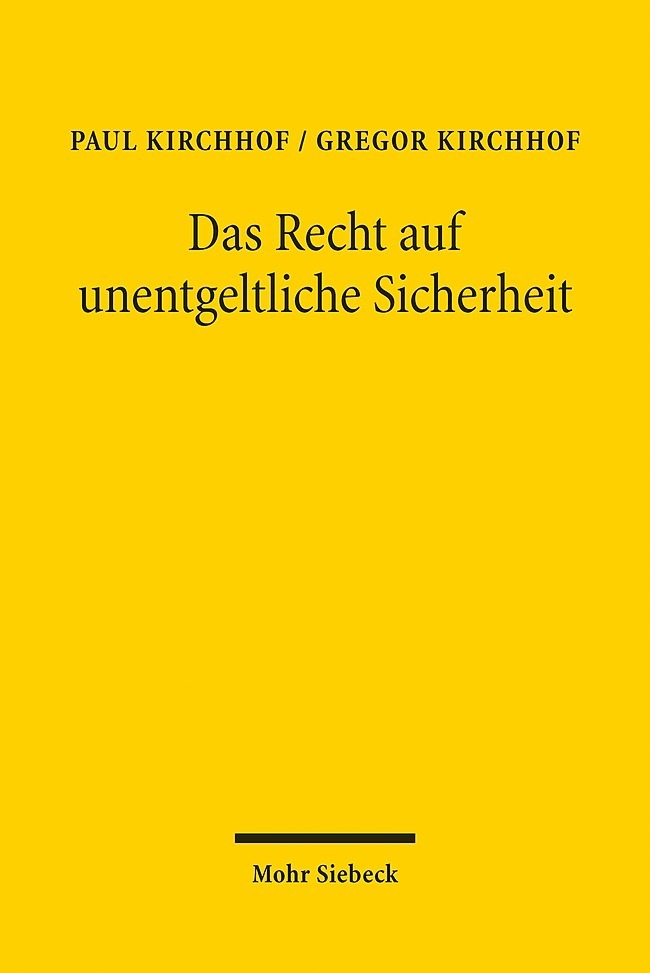 Das Recht auf unentgeltliche Sicherheit main product photo