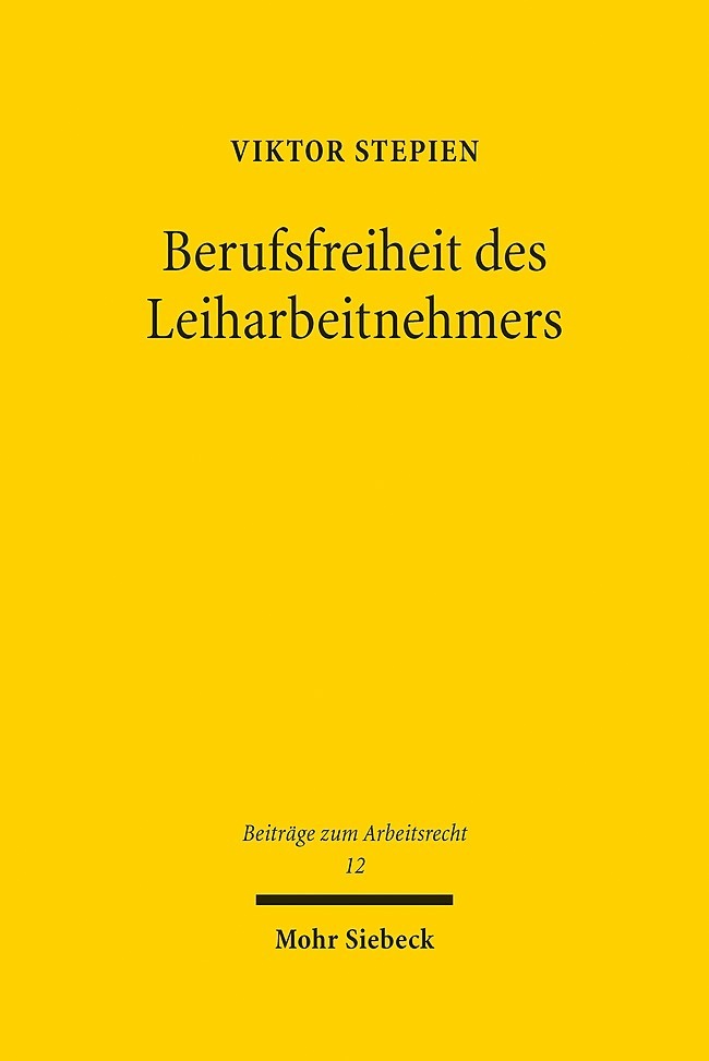 Berufsfreiheit des Leiharbeitnehmers main product photo