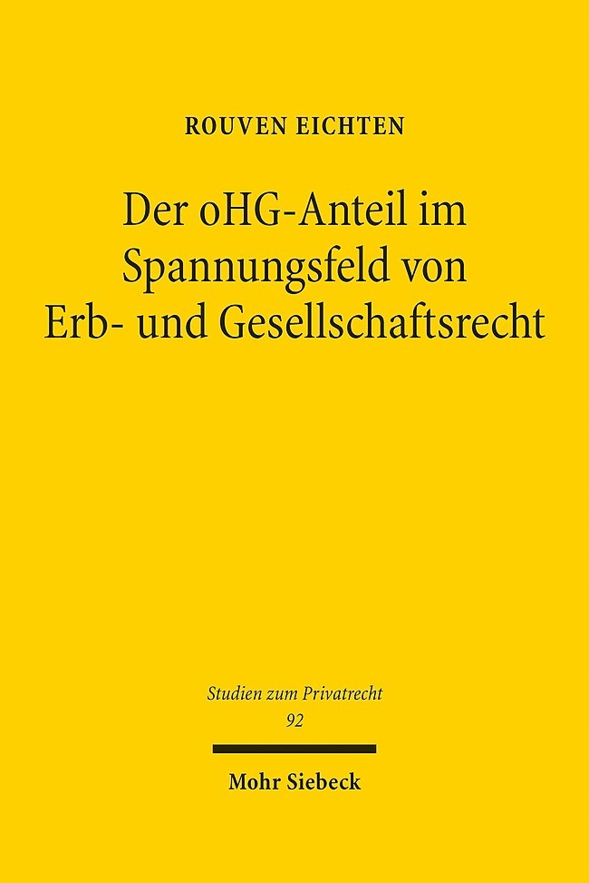 Der oHG-Anteil im Spannungsfeld von Erb- und Gesellschaftsrecht main product photo