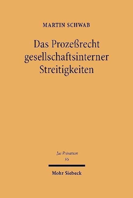 Das Prozeßrecht gesellschaftsinterner Streitigkeiten main product photo