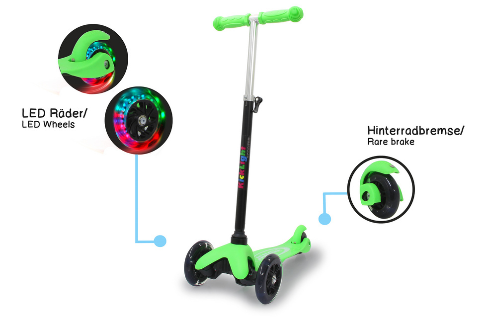 Jamara KickLight Scooter grün main product photo