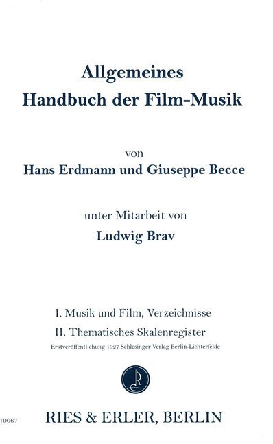 Allgemeines Handbuch der Filmmusik main product photo
