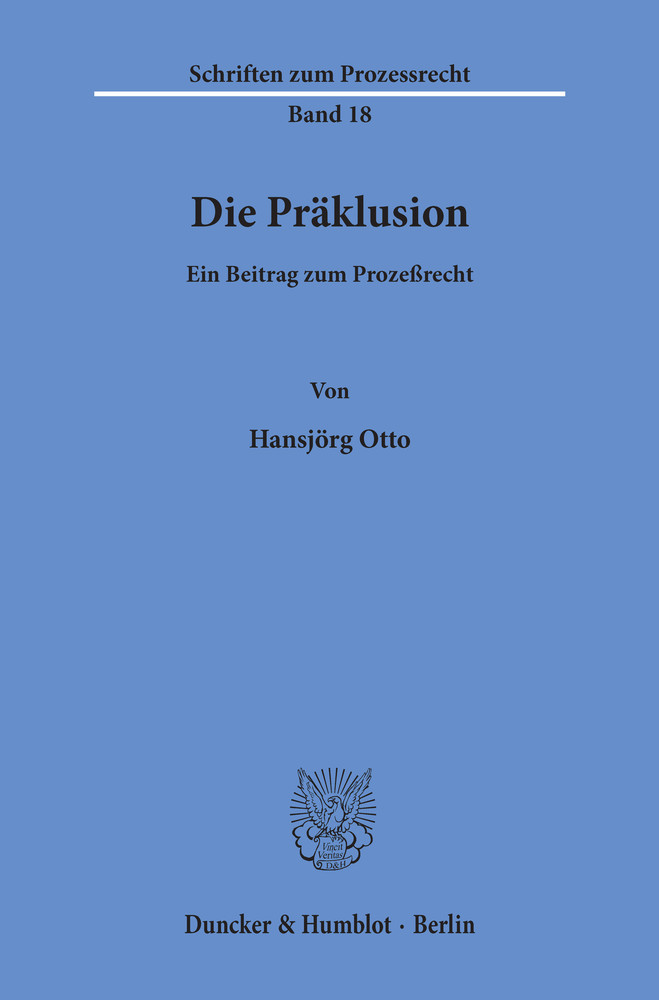 Die Präklusion. main product photo
