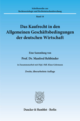 Das Kaufrecht in den Allgemeinen Geschäftsbedingungen der deutschen Wirtschaft.